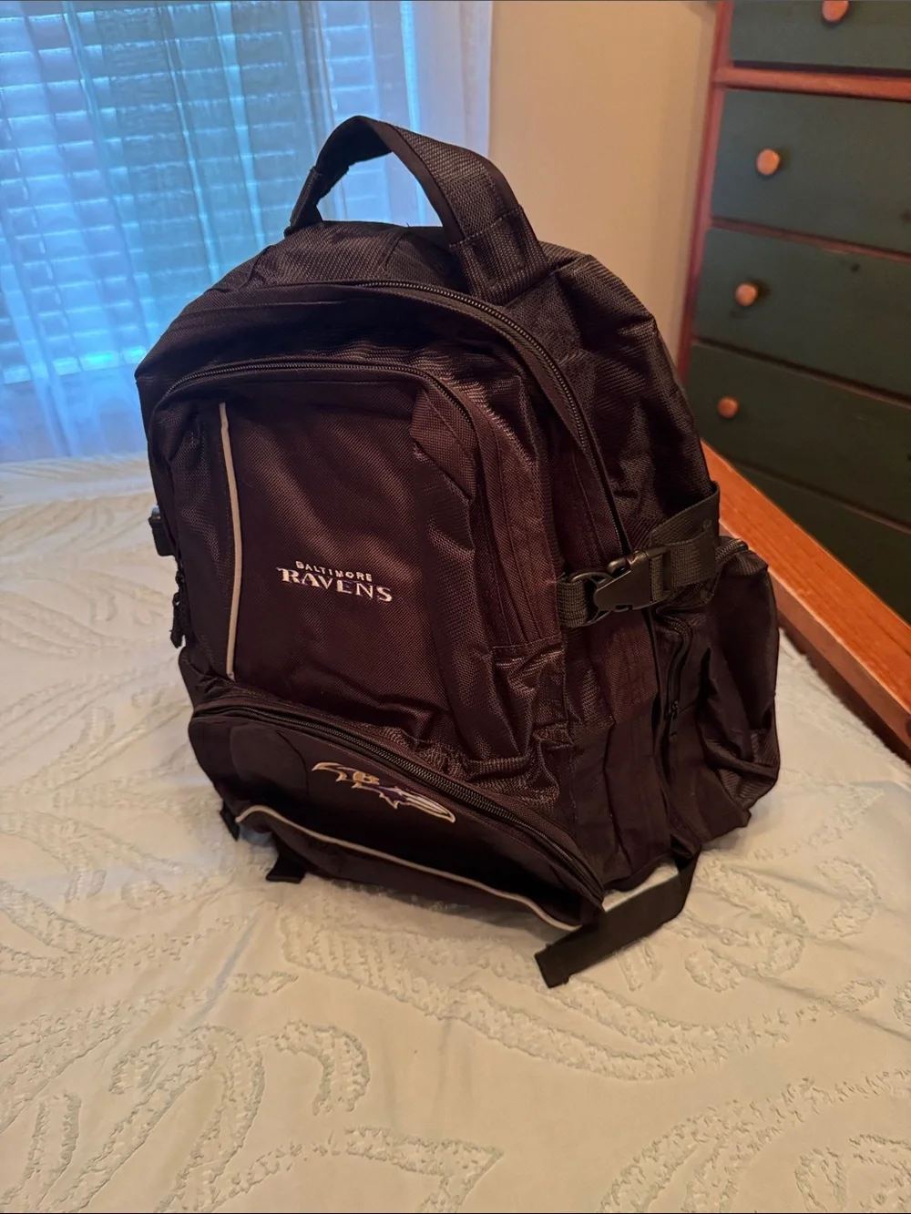 NFL Baltimore Ravens Black and Purple Team Backpack